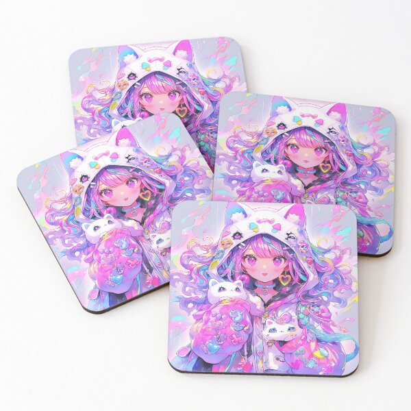 Item preview, Whimsical Neko Pastel Fantasy Anime Girl designed and sold by bubblegoth.