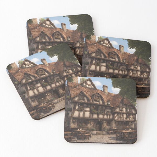 Item preview, Quaint medieval tavern from the outside designed and sold by thehaggardclub.