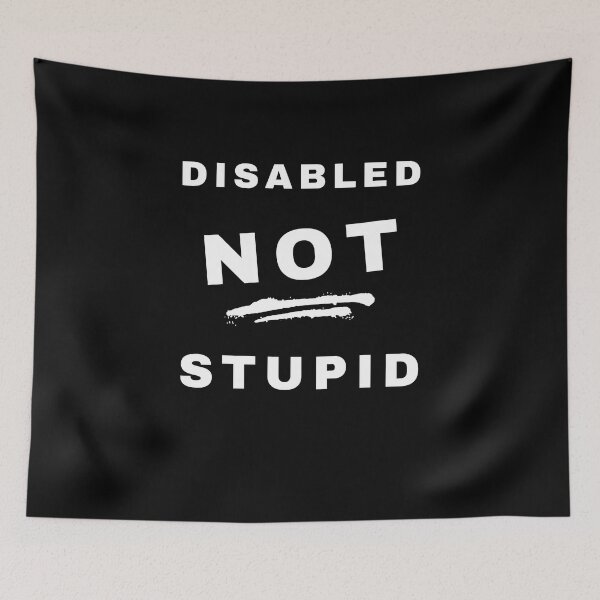Item preview, Discapacitado, no estúpido (blanco) designed and sold by It's Wheelie Cool.