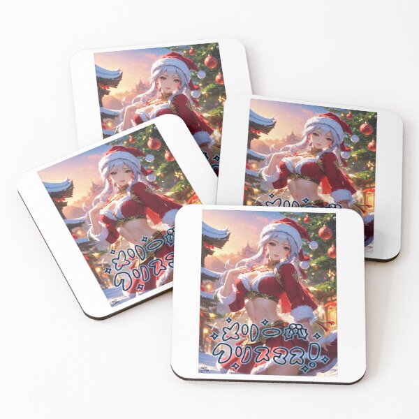 Item preview, School Girl as Santa Claus; Japanese Anime; designed and sold by StickerApe.