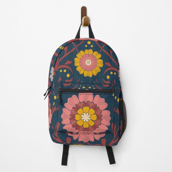 Item preview, 70's Florals - Red, Deep Yellow & Blue designed and sold by Motifany.