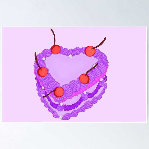 Item preview, Vintage Purple Birthday Cake designed and sold by briestudio.