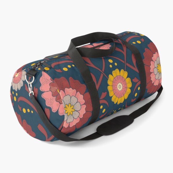 Item preview, 70's Florals - Red, Deep Yellow & Blue designed and sold by Motifany.