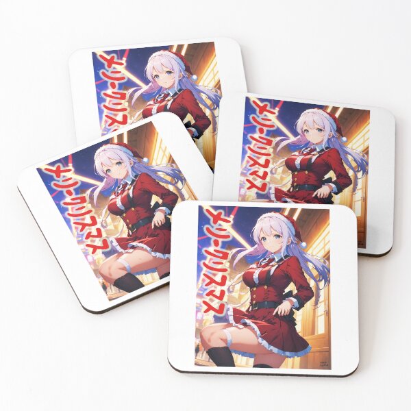Item preview, School Girl as Santa Claus; Japanese Anime; designed and sold by StickerApe.