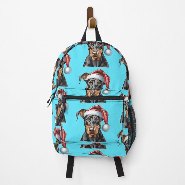 Item preview, Natural ear doberman portrait with santa hat illustration designed and sold by emaotx.