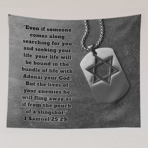 Item preview, Star of David Dog Tag with Jewish blessing designed and sold by Neeshki.