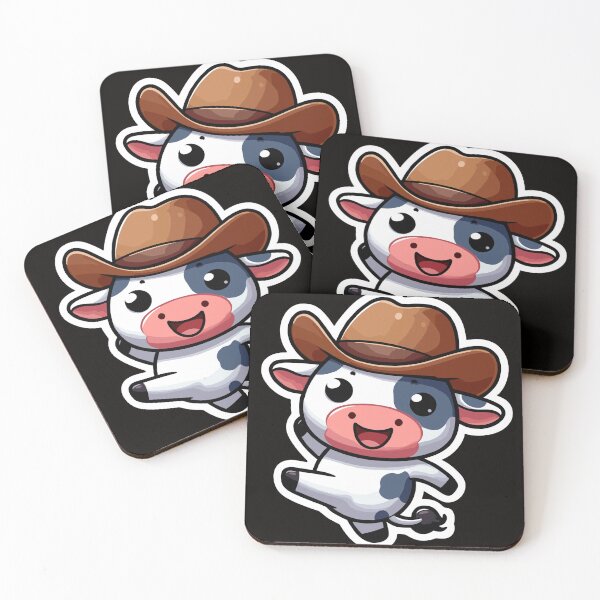 Item preview, Cute dancing cartoon cow in cowboy hat: perfect for children's decoration and clothing designed and sold by Artifines.