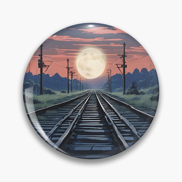 Item preview, Train Tracks to the Moon Anime Style designed and sold by MotleyPlay.