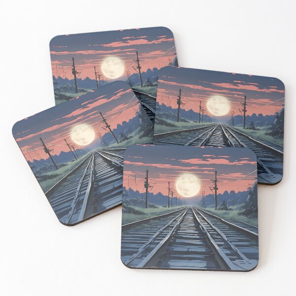 Item preview, Train Tracks to the Moon Anime Style designed and sold by MotleyPlay.