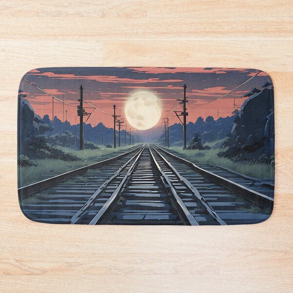 Item preview, Train Tracks to the Moon Anime Style designed and sold by MotleyPlay.