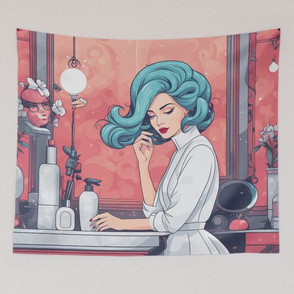 Aperçu de l'œuvre salon de coiffure vintage créée et vendue par Joilsem.