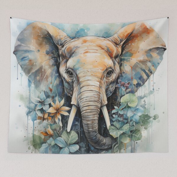 Item preview, Elephant Watercolor Painting designed and sold by TentacleTribe.