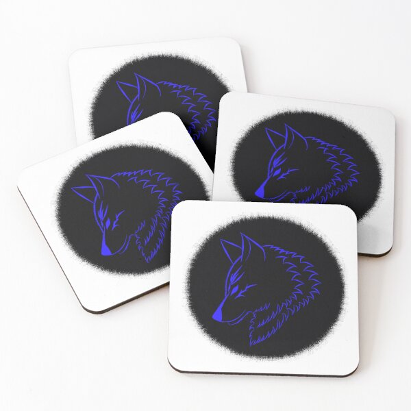 Item preview, Blue Wolf head on dark background designed and sold by ErMa-Designs.