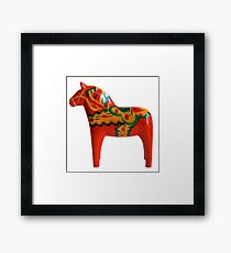 Vintage Dala Pferd Gerahmtes Wandbild
