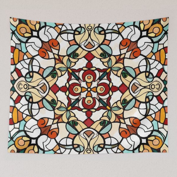 Item preview, logo picture work illustration mosaic multicolor realistic stained glass designed and sold by gulka8.