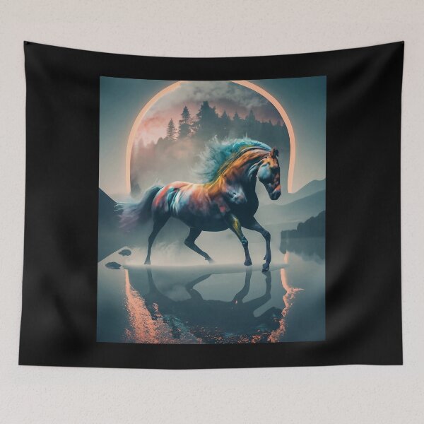 Item preview, Horse Portrait Art : Colorful Equine Elegance Unveiled designed and sold by ArtfulNook.