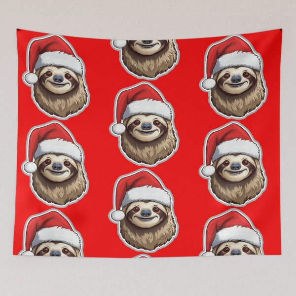 Item preview, Christmas Sloth Wearing Santa Hat designed and sold by VelvetRoom.