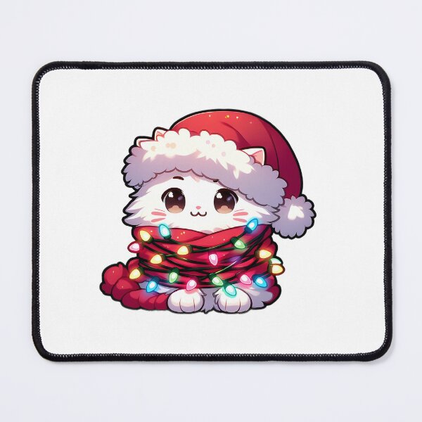 Item preview, Luminous Feline Finesse: White Cat Christmas Tree Lights designed and sold by Risqe.