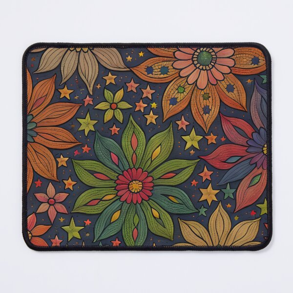 Item preview, Stars and Flower Pattern designed and sold by TortugaIsland.