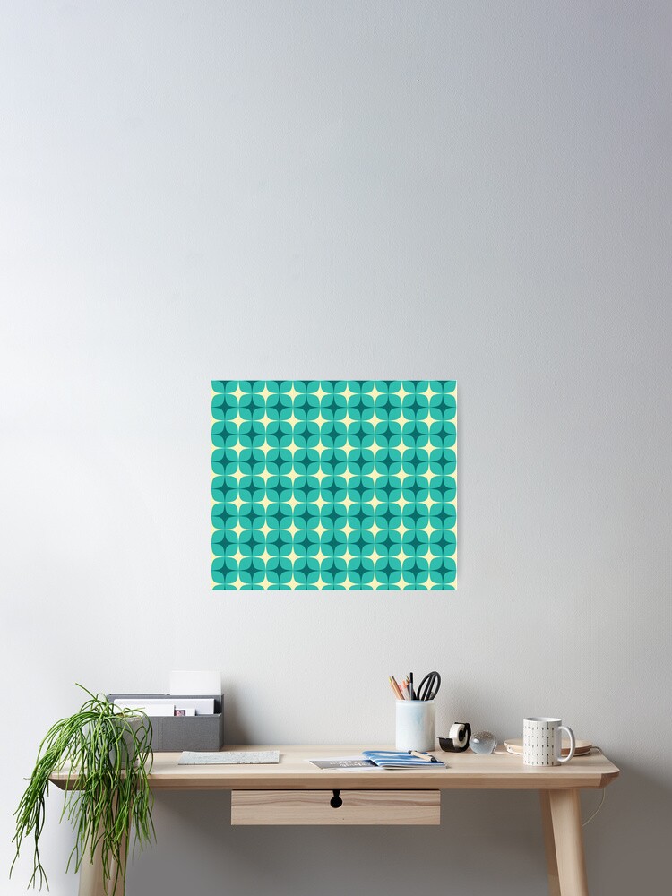 Thumbnail 2 of 3, Poster, Retro Rounded Square Flower Pattern designed and sold by shoppnow1.