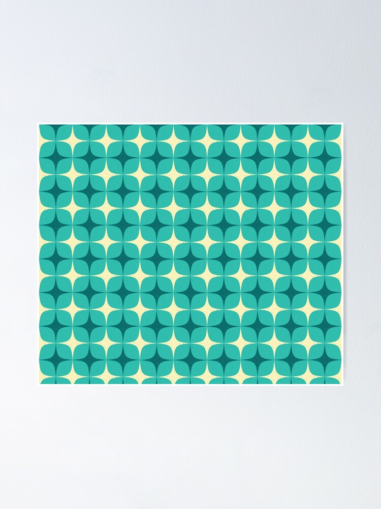 Thumbnail 1 of 3, Poster, Retro Rounded Square Flower Pattern designed and sold by shoppnow1.