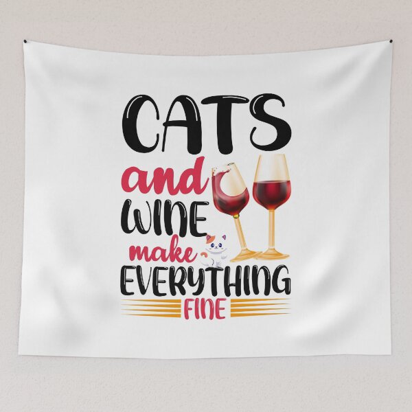 Item preview, Cats and wine make everything fine designed and sold by creativevogue.