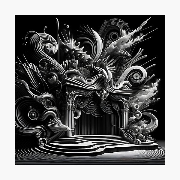 Item preview, Submerged Monochrome Dance: Profane Underwater Maximalist Symphony designed and sold by ByDigitalDream.
