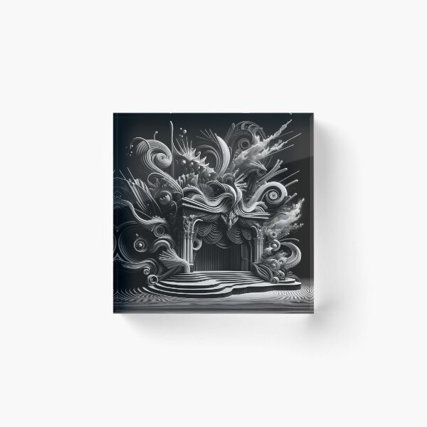 Item preview, Submerged Monochrome Dance: Profane Underwater Maximalist Symphony designed and sold by ByDigitalDream.