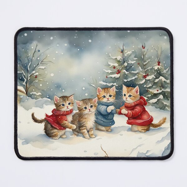 Item preview, Four Christmas winter kittens designed and sold by YukiKenji.