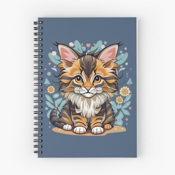 Item preview, Mystical meow - Maine Coon cat with watercolor flowers designed and sold by BajoTShop.