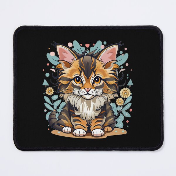 Item preview, Mystical meow - Maine Coon cat with watercolor flowers designed and sold by BajoTShop.