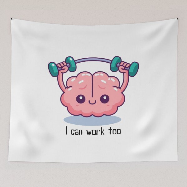 Item preview, Illustration of brain lifting weights designed and sold by Psycheclothing.