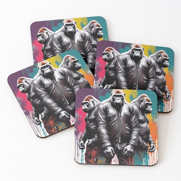 Item preview, Silverback Rebels - Chaqueta motera Gorilla Graffiti Art designed and sold by 1001Tees.net.