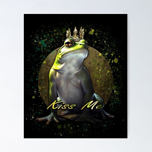 Frog Print, Frog Prince Print, Frog Portrait, Toad Art, Frog Art, Animal  Portrait, Kiss the Frog, Prince Charming, Lovers Gift, Amphibian 