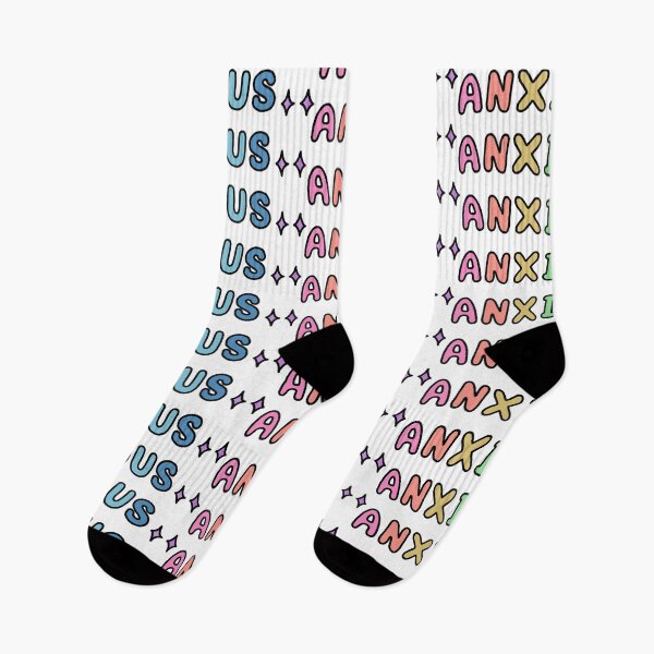Item preview, Colourful funky "anxious" text designed and sold by NeurodiverseTea.