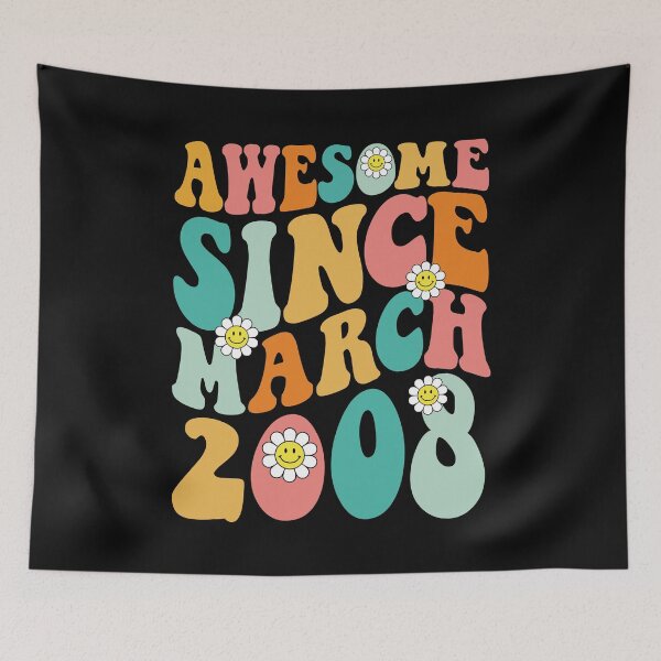 Item preview, Awesome Since March 2008 | Made In 2008 | Retro Groovy Birthday designed and sold by Christina-grich.