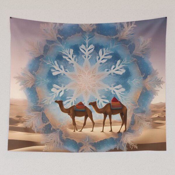 Item preview, Giant snowflake above a desert landscape designed and sold by AI-Only Creations.