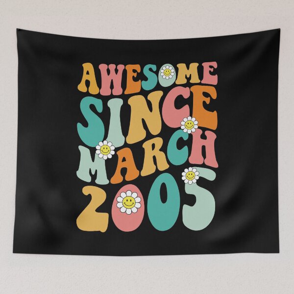 Item preview, Awesome Since March 2005 | Made In 2005 | Retro Groovy Birthday designed and sold by Christina-grich.