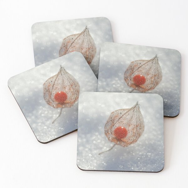 Item preview, Red physalis on white snow designed and sold by olena2552.