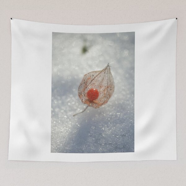Item preview, Red physalis on white snow designed and sold by olena2552.