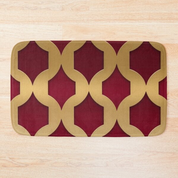 Item preview, Fancy red and gold geometric pattern  designed and sold by Roxburylane.