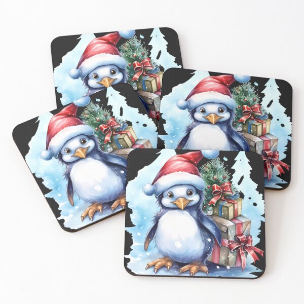 Item preview, Penguin in Christmas hat  designed and sold by Linework Studio.