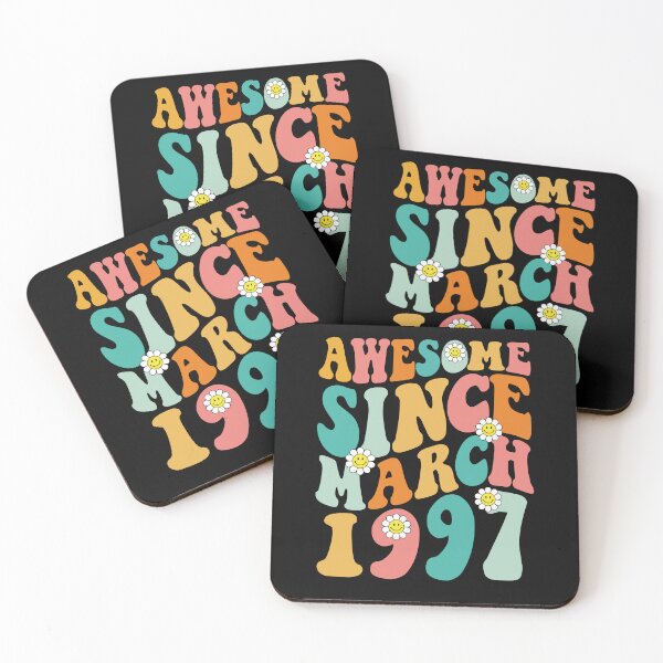 Item preview, Awesome Since March 1997 | Made In 1997 | Retro Groovy Birthday designed and sold by Christina-grich.