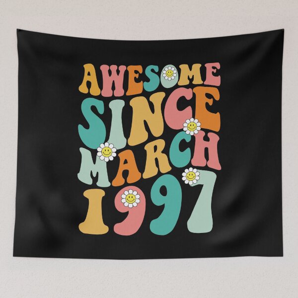 Item preview, Awesome Since March 1997 | Made In 1997 | Retro Groovy Birthday designed and sold by Christina-grich.