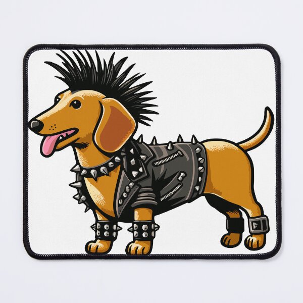 Item preview, Punk Rock Dachshund designed and sold by BarkandStick.