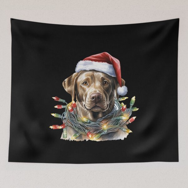 Item preview, Labrador Retriever Christmas Tree Light Santa Hat designed and sold by Smix Pixels.