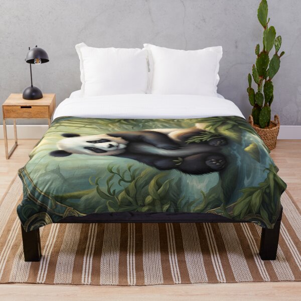 Item preview, Panda in the forest for blanket designed and sold by dedoma.