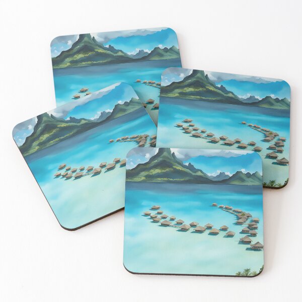 Item preview, Bora bora retro travel poster, french polynesia travel designed and sold by Travel Memories.
