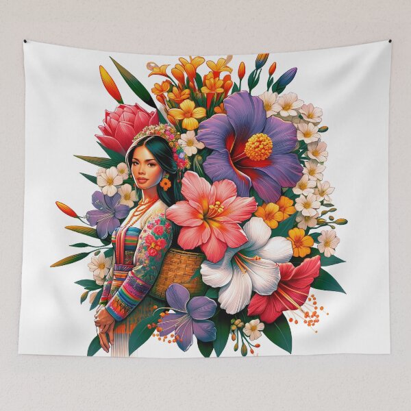 Artikelvorschau, Pinay Wise „Filipina in Blumen F3“ | Philippinen | Philippinisch | Pinoy | Pinay | Tagalog | Retro entworfen und verkauft von PinayWise.