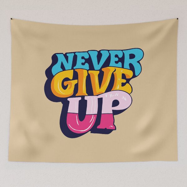Item preview, Never Give Up! Motivational Quote designed and sold by Delemore Art.
